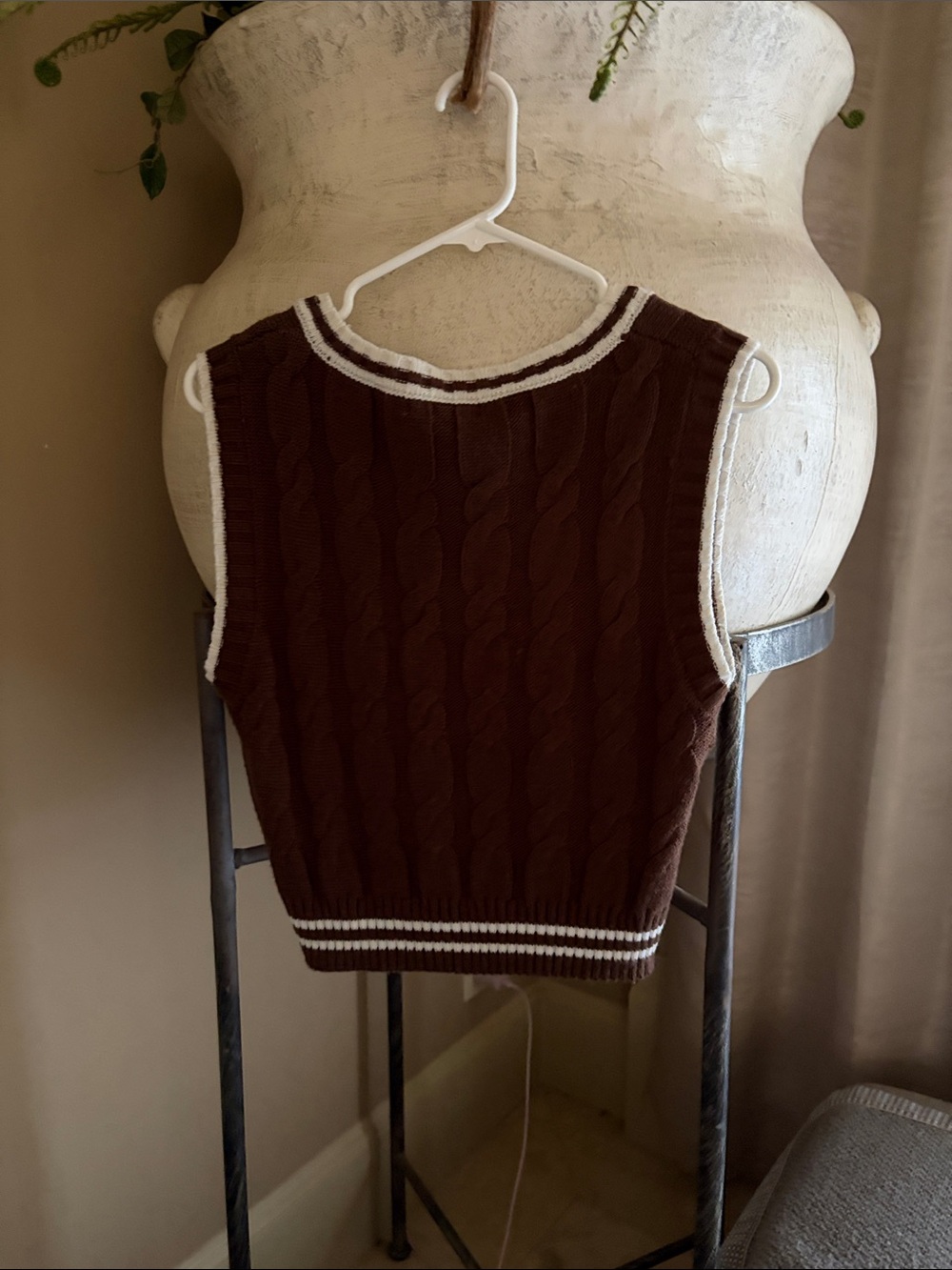 Love Tree Chocolate Brown Sweater with White Stripes - M - Picture 4 of 5